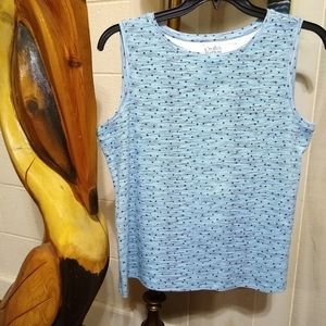 NEW. Croft and Barrow Size PL Shades of Blue Knit Tank Top